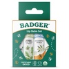 image:imageBadger Classic Organic Lip Balm Set  Green Box Long Lasting Lip Moisturizer Gift Set Light Silky Texture All Natural Lip Balm Variety Pack LipSet Unscented Tea Tree Mint amp Tangerine 4 packGreen Box