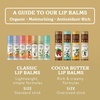 image:imageBadger Classic Organic Lip Balm Set  Yellow Box Light Silky Long Lasting Lip Moisturizer Gift Set All Natural Lip Balm Variety Pack Lip Set Tangerine Lavender Orange Vanilla Grapefruit 4 packVanilla Madagascar