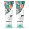 image:imageBadger Mineral Daily and Face Sunscreen Combo SPF 30 Lightweight Organic Mineral Sunscreens with Zinc Oxide Hydrating Everyday Sunscreen Lotions for Face amp Body Vegan amp Unscented 2Pack4 Fl Oz Pack of 2