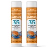 image:imageBadger Mineral Kids Sunscreen Face Stick SPF 35 Zinc Oxide Travel Size Sunscreen Stick for Kids 97 Organic Ingredients Reef Safe Water Resistant 65 oz 2Pack065 Ounce Pack of 2