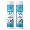 image:imageBadger Mineral Kids Sunscreen Face Stick SPF 35 Zinc Oxide Travel Size Sunscreen Stick for Kids 97 Organic Ingredients Reef Safe Water Resistant 65 oz 2Pack065 Ounce Pack of 2