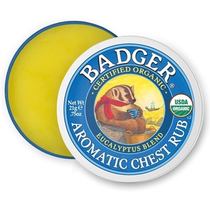 image:imageBadger Aromatic Chest Rub 100 Organic Vaporub wEucalyptus amp Lavender Essential Oils to Clear amp Soothe AllNatural Chest Congestion Relief for Adults amp Kids 75 oz Tin075 Ounce Pack of 1