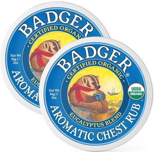image:imageBadger Aromatic Chest Rub 100 Organic Vaporub wEucalyptus amp Lavender Essential Oils to Clear amp Soothe AllNatural Chest Congestion Relief for Adults amp Kids 75 oz Tin2 Ounce Pack of 2