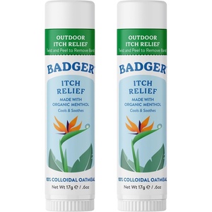image:imageBadger Bug Bite Itch Relief Stick Natural amp Organic Anti Itch Cream for Bug Bites Rashes amp Poison Ivy Fast Itchy Skin Relief After Bite Works Great Smells Great Easy to Use 6 oz06 Ounce Pack of 2