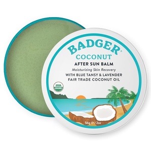 image:imageBadger Coconut AfterSun Balm 100 Organic Soothing Sunburn Relief Great Smelling Moisturizing amp Hydrating After Sun Skin Care 2 oz Tin2 Ounce Pack of 1