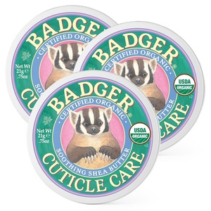 image:imageBadger Cuticle Cream Deep Hydration for Dry Cracked Cuticles amp Hangnails 100 Organic Cuticle Balm with Rich Shea Butter for Strong Healthy Nails NonGreasy Cuticle Oil 75oz Tin075 Ounce Pack of 3