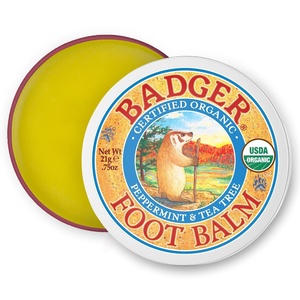 image:imageBadger Foot Balm 100 Organic Foot Cream for Dry Cracked Heels and Feet Fast Acting Foot Care for Women amp Men AllNatural Cracked Heel Treatment 2 oz TinPeppermint  Tea Tree
