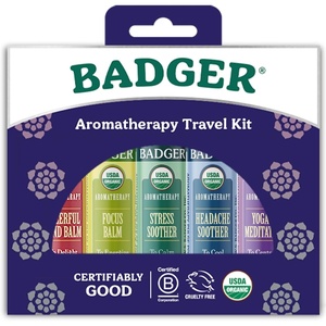 image:imageBadger Headache Soother 100 Organic Essential Oil Aromatherapy AllNatural Headache Relief wPeppermint Eucalyptus amp Lavender 6 ozVariety Pack