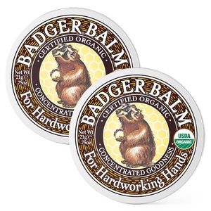 image:imageBadger Healing Balm Hard Working Hands Cream Organic Hand Cream for Dry Cracked Hands Long Lasting Hand MoisturizerDry Hands Treatment 2 oz Tin075 Ounce Pack of 2