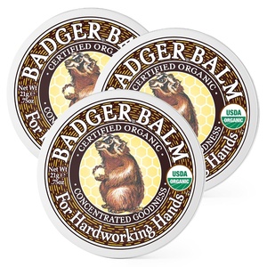 image:imageBadger Healing Balm Hard Working Hands Cream Organic Hand Cream for Dry Cracked Hands Long Lasting Hand MoisturizerDry Hands Treatment 2 oz Tin075 Ounce Pack of 3