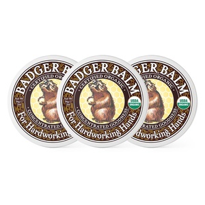 image:imageBadger Healing Balm Hard Working Hands Cream Organic Hand Cream for Dry Cracked Hands Long Lasting Hand MoisturizerDry Hands Treatment 2 oz Tin2 Ounce Pack of 3