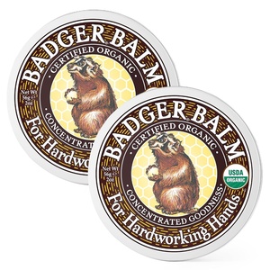 image:imageBadger Healing Balm Hard Working Hands Cream Organic Hand Cream for Dry Cracked Hands Long Lasting Hand MoisturizerDry Hands Treatment 2 oz Tin2 Ounce Pack of 2