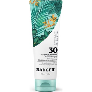 image:imageBadger Mineral Daily and Face Sunscreen Combo SPF 30 Lightweight Organic Mineral Sunscreens with Zinc Oxide Hydrating Everyday Sunscreen Lotions for Face amp Body Vegan amp Unscented 2Pack4 Fl Oz Pack of 1