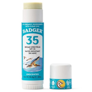 image:imageBadger Mineral Kids Sunscreen Face Stick SPF 35 Zinc Oxide Travel Size Sunscreen Stick for Kids 97 Organic Ingredients Reef Safe Water Resistant 65 oz 2Pack065 Ounce Pack of 1