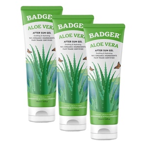 image:imageBadger Organic Aloe Vera Gel for Face amp Body 96 Pure Unscented Organic Aloe Gel for Cooling Soothing NonSticky Sunburn Relief Vegan Fair Trade amp Hypoallergenic 4 fl oz 2Pack4 Fl Oz Pack of 3