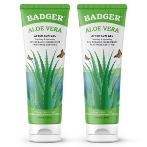 image:imageBadger Organic Aloe Vera Gel for Face amp Body 96 Pure Unscented Organic Aloe Gel for Cooling Soothing NonSticky Sunburn Relief Vegan Fair Trade amp Hypoallergenic 4 fl oz 2Pack4 Fl Oz Pack of 2