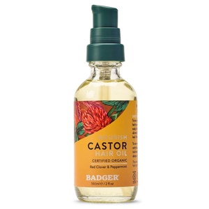 image:imageBadger Organic Jojoba Hair Oil amp Dry Scalp Treatment Soothing amp Moisturizing Itchy Dry Scalp Oil Rosemary Hair Oil Organic Jojoba Oil Hair amp Scalp Moisturizer 2 fl oz Glass BottleCastor Oil