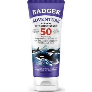 image:imageBadger Reef Safe Mineral Sunscreen SPF 50 98 Organic with Zinc Oxide Non Toxic Water Resistant Unscented amp Hypoallergenic Broad  Spectrum For Adventure amp Sport 29 fl oz 2 Pack29 Fl Oz Pack of 1