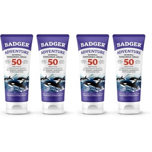 image:imageBadger Reef Safe Mineral Sunscreen SPF 50 98 Organic with Zinc Oxide Non Toxic Water Resistant Unscented amp Hypoallergenic Broad  Spectrum For Adventure amp Sport 29 fl oz 2 Pack29 Fl Oz Pack of 4