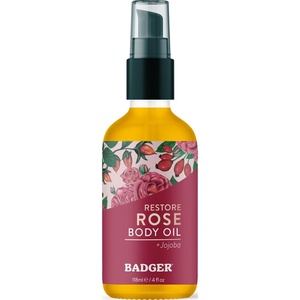image:imageBadger Rose Body Oil 100 Organic Rose Scented Body Oil All Natural Body Moisturizer Organic Jojoba amp Rose Oils Soothe Dry Skin 4 fl oz Glass BottleDamascus Rose