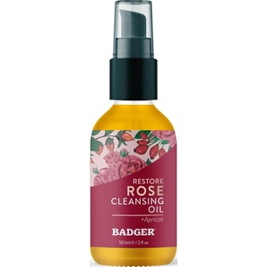 image:imageBadger Rose Face Cleansing Oil Organic Facial Oil Cleanser amp Makeup Remover Oil Cleansing Method NonGreasy Moisturizing Skin Balancing Gentle Face Cleanser wPure Rose Oil 2 fl oz Glass BottleOrganic Rose Oil
