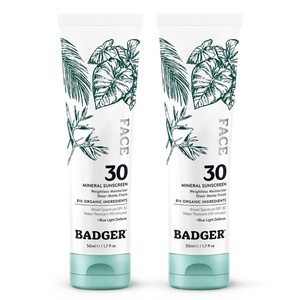 image:imageBadger Zinc Oxide Face Sunscreen SPF 30 Lightweight Mineral Sunscreen for Face Matte Finish No White Cast Vegan Water Resistant Unscented Mineral Sunblock Facial Lotion 17 fl oz 2Pack17 Fl Oz Pack of 2