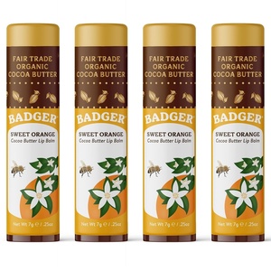image:imageBadger Creamy Cocoa Cocoa Butter Lip Balm Large Stick Fair Trade 4PackSweet Orange